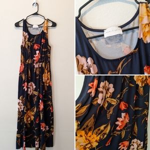 French Grey Floral Sundress